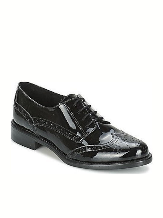 Codeux Damen Oxfords aus Lackleder in Schwarz Farbe