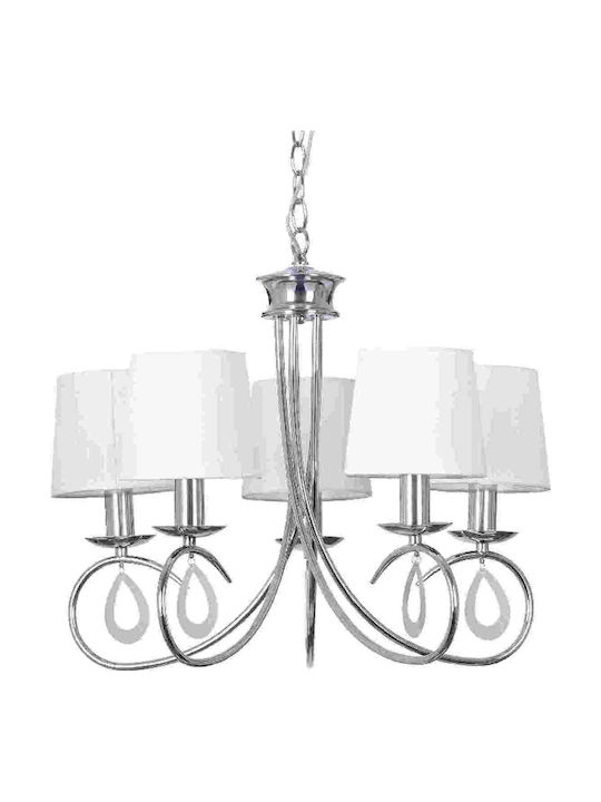 Aca Candelabru 5xE14 cu Abajururi Alb TNK81490CR5P