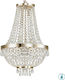 Ideal Lux Kronleuchter 6xG9 Ø38cm mit Kristallen Gold 114729