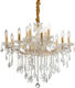 Ideal Lux Πολυέλαιος 12xE14 Ø72cm με Κεράκια Χρυσός 035611
