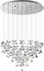 Eglo Pianopoli Pendant Light LED with Crystals with Warm White Light Silver