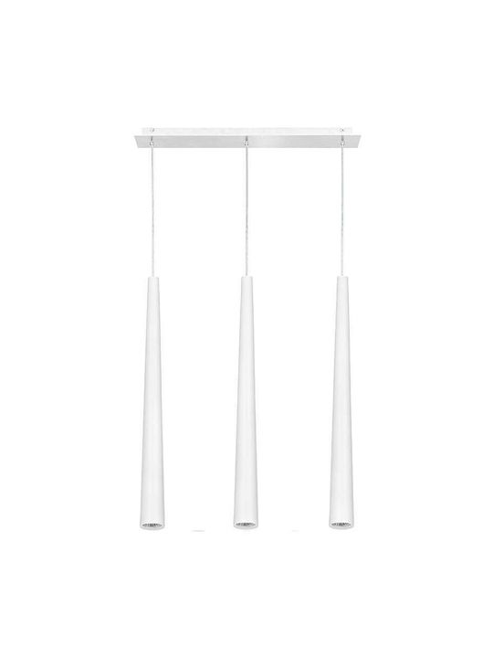 Nowodvorski Quebeck White III Zwis Pendant Light Three-Light Rail for Socket GU10 White