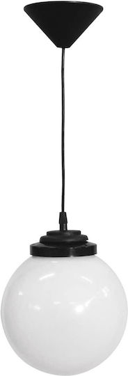 Heronia Φ20 lp-100Κ Pendant Light White Ball with Socket E27 20x95cm