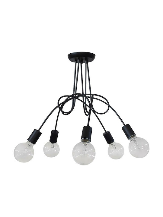 Heronia No plex/5l Pendant Chandelier for 5 Bulbs E27 Black