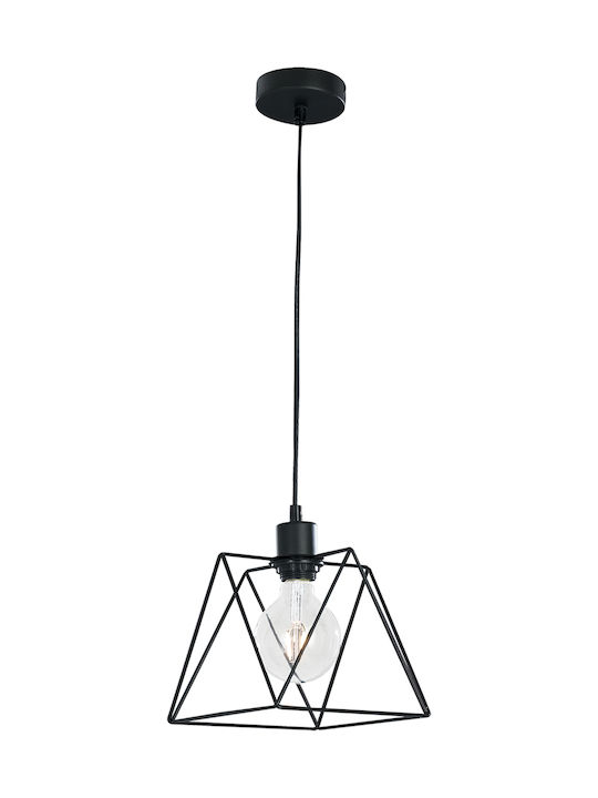 Fan Europe I-Santana-M-S1 Pendant Light Single-Light Grid for Socket E27 Black I-SANTANA-M-S1