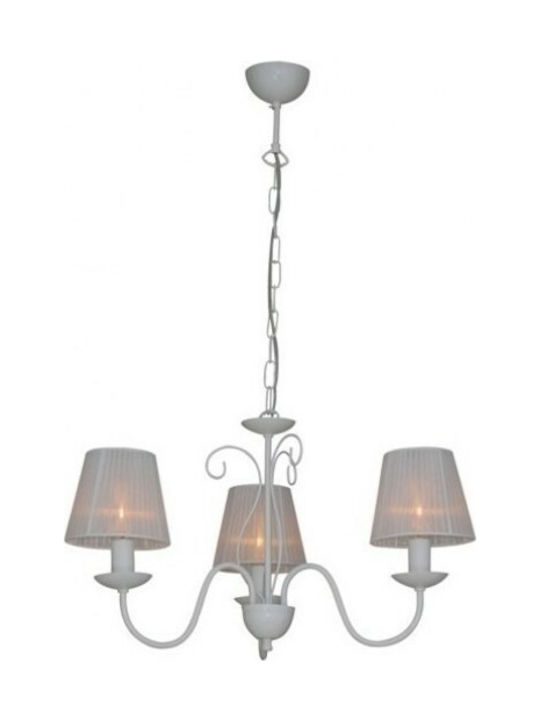 Home Lighting Dune Kronleuchter mit Lampenschirmen Weiß