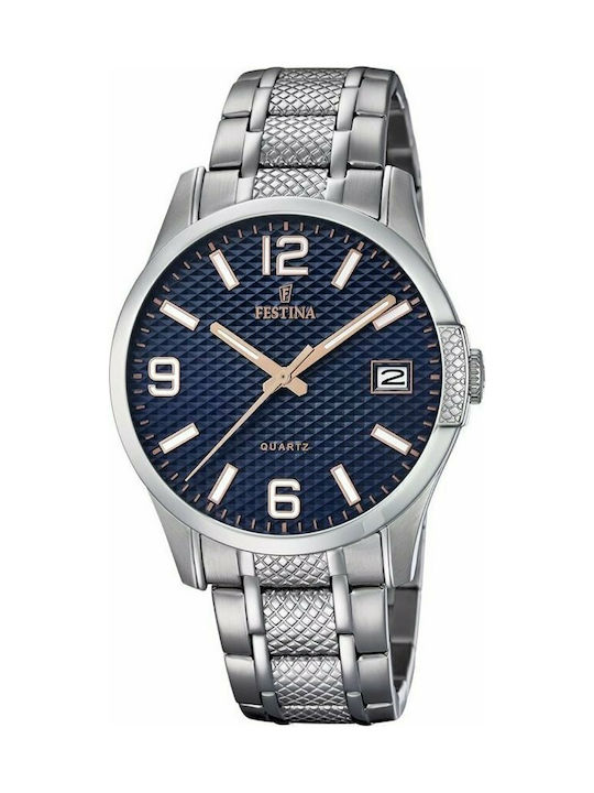 Festina Ceas Baterie cu Argintiu Brățară metalică F16981/4