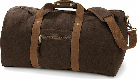 Quadra QD613 Vintage Canvas Holdall Σακ Βουαγιάζ 45lt Καφέ Υφασμάτινο Μ58xΠ30xΥ30εκ.