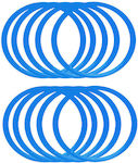 Amila Δαχτυλίδια Ευκινησίας 10τμχ σε Μπλε Χρώμα