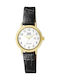 Q&Q Watch with Black Leather Strap BL63J104Y