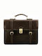 Viareggio Leder Herrentasche Geldbörse Dark Brown