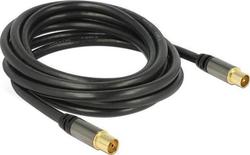 DeLock Antennenkabel Koax-Stecker - Koax-Buchse Schwarz 3m