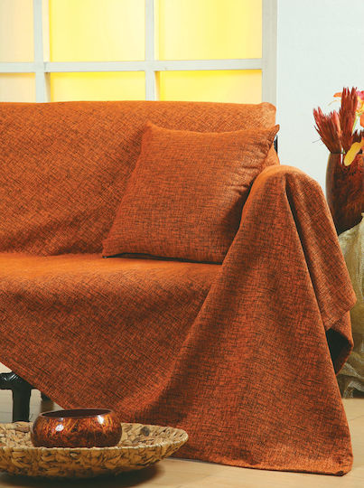 Anna Riska 1300 Ριχτάρι Πολυθρόνας Chenille 150x180εκ. Terracotta
