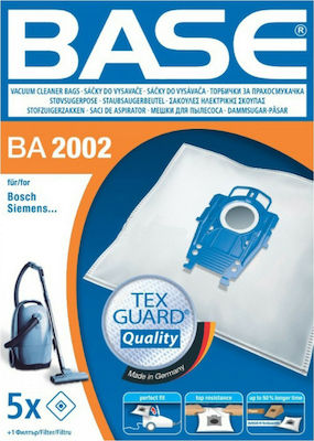 BASE BΑ2002 Vacuum Cleaner Bags 5pcs Compatible with Bosch / Siemens Vacuum Cleaners