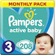 Pampers Active Baby Active Baby Tape Diapers No. 3 for 5-9 kg 208pcs