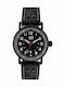 Visetti London Ανδρικό Ρολόι 46mm Μπαταρίας με Μαύρο Δερμάτινο Λουράκι