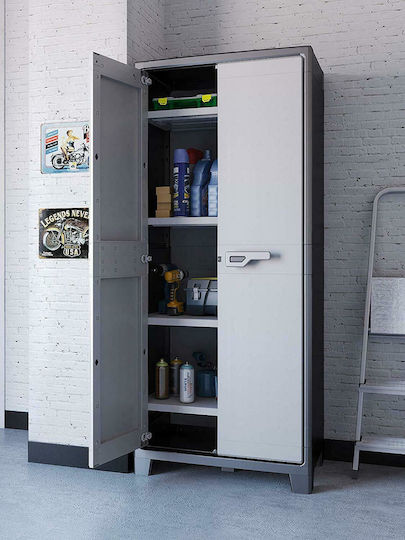 Dulap Dublu-Foi Titan High din Polipropilenă cu 4 Rafturi cu Rafturi 80x44x182 cm