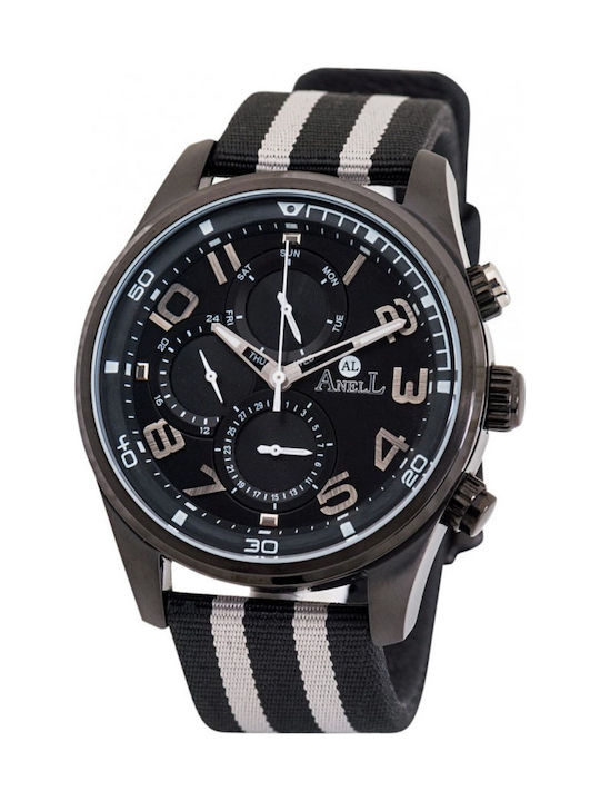 Anell Watch Chronograph Battery with Black Fabr...