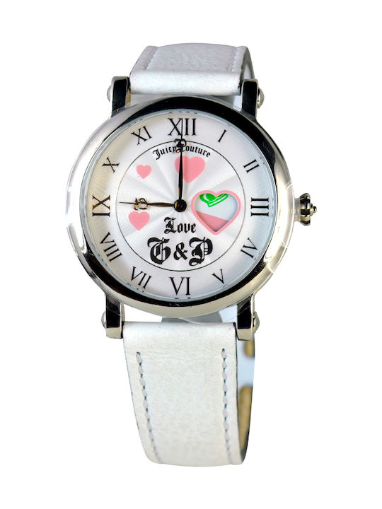 Juicy Couture Watch with White Leather Strap 1900349