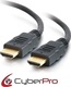 CyberPro HDMI 1.4 High Speed 1080p 120Hz Cable HDMI male - HDMI male 0.5m Μαύρο