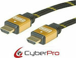 CyberPro HDMI 2.0 Geflochten Kabel HDMI-Stecker - HDMI-Stecker 5m Schwarz