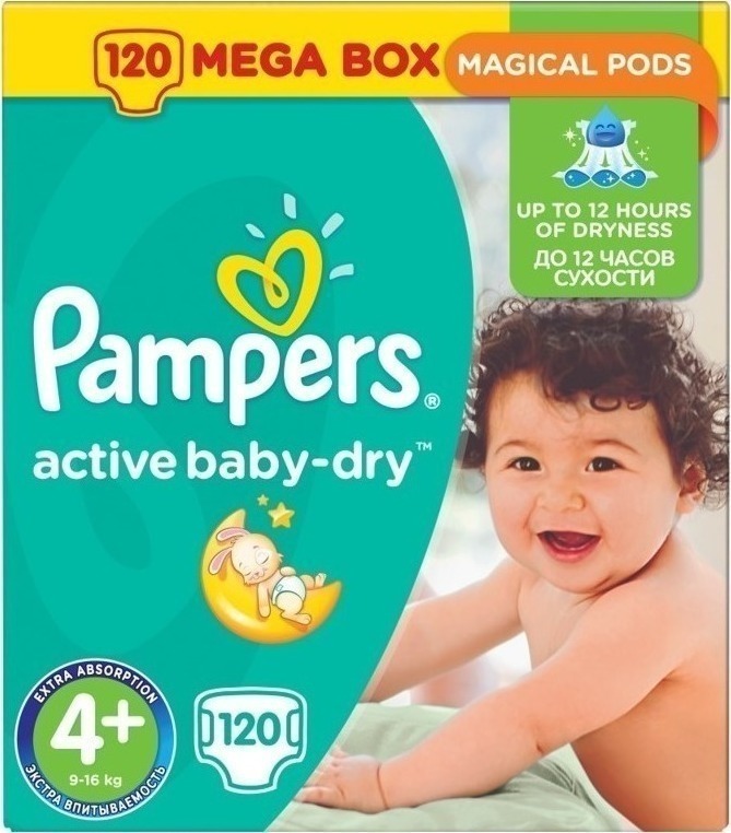 Pampers Active Baby Dry No4+ (916kg) 120 τμχ Skroutz.gr
