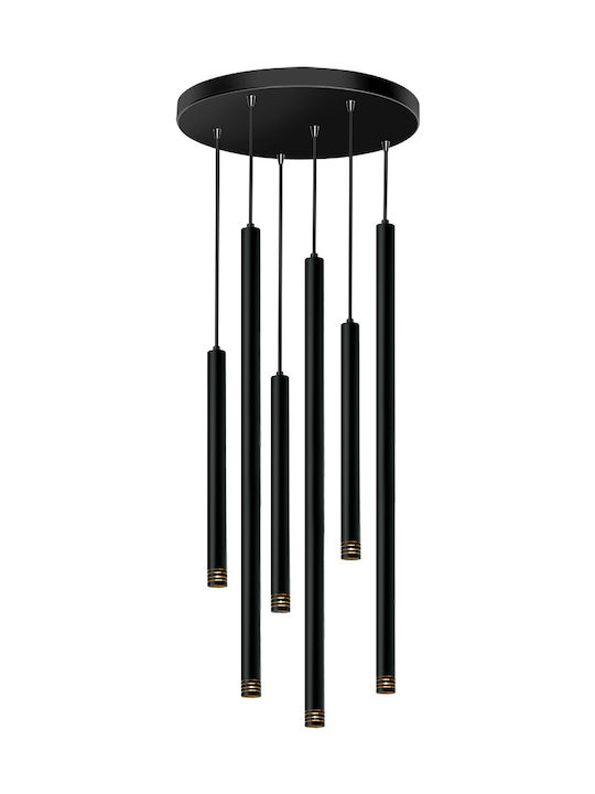 Luma Pendant Chandelier for 6 Bulbs G9 Black