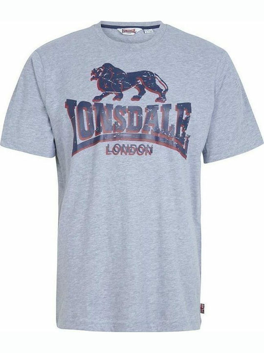 Lonsdale Stone Herren Sport T-Shirt Kurzarm Grey Marl