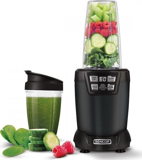 Sencor Nutri Smoothie SNB 6600BK Μπλέντερ με Κανάτα Tritan 800 ml 1200W Μαύρο