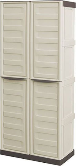 Dulap cu două uși Plastic cu Separator & 3 Rafturi 70x39x165cm