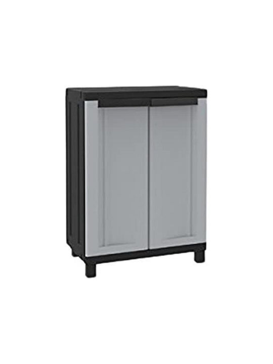 Double Door Wardrobe TwistBlack Plastic with 1 Shelf 680 68x39x91.5cm