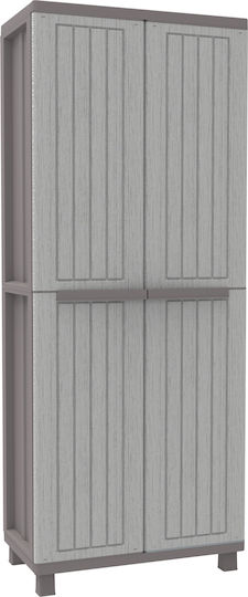 Double Door Wardrobe JWood 368 Plastic with Divider & 4 Shelves 68x37.5x170cm