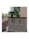 Three-leaf Outdoor Storage Cabinet Made of Polypropylene with Divider & 1 Shelf 102x37x84 cm