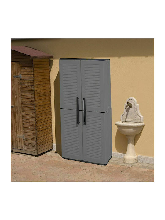 Δίφυλλη Ντουλάπα Πλαστική με 3 Ράφια 68x37x163εκ.