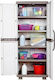 Double Door Wardrobe Smart Cabinet Plastic with 4 Shelves 73x44x179cm