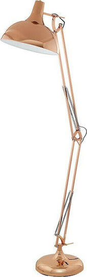 Eglo Borgillio Vintage Floor Lamp H190xW34cm. with Socket for Bulb E27 Copper