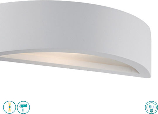 Viokef Ceramic Modern Lamp Wall with Socket E14 White 30x7.5cm