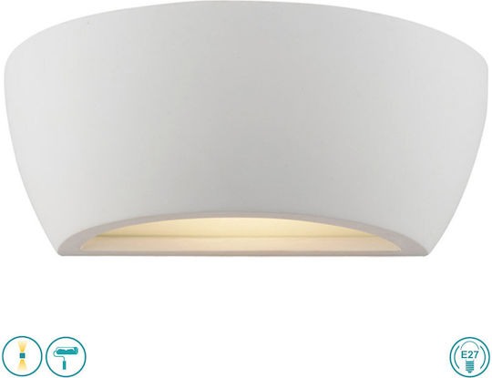 Viokef Ceramic Μοντέρνο Φωτιστικό Τοίχου με Ντουί E27 Λευκό 24.5x9x90εκ.