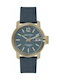 Nautica Watch Battery with Blue Leather Strap NAPSYD004