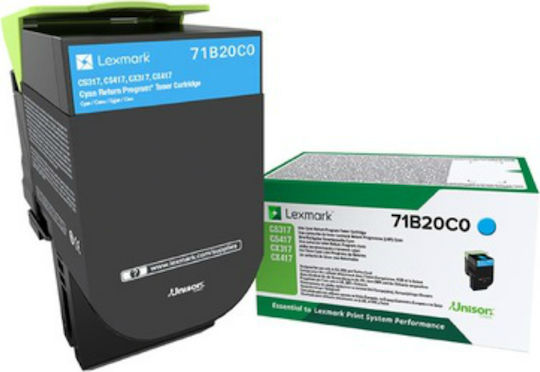 Lexmark CS/X317 Γνήσιο Toner Laser Εκτυπωτή Κυανό Return Program 2300 Σελίδων (71B20C0)