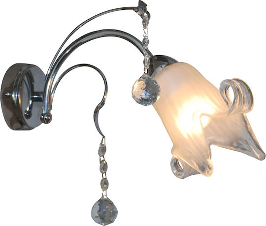 Home Lighting Memo Klassisch Leuchte Wand mit Fassung E14 Silber 10x25x10cm