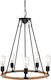 Aca Chandelier with Rope 5xE27 Black 53cm 853505PBR