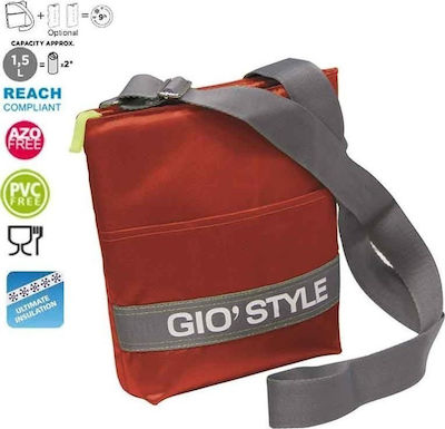 GioStyle Ισοθερμική Τσάντα Ώμου Vela 1.5 λίτρων Κόκκινη Μ20 x Π5.5 x Υ26εκ.