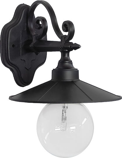 Heronia LP-150 AK-M Vintage Lamp Wall with Socket E27 Black 24x24cm