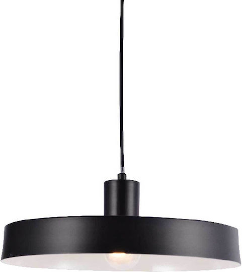 Aca Domenica Hängelampe Schwarz Glocke mit Fassung E27 36x120cm.