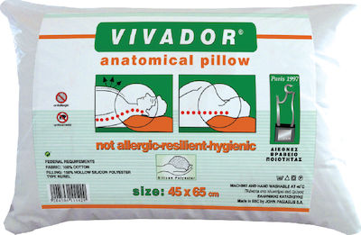 Vivador Μαξιλάρι Ύπνου Hollowfiber Ανατομικό Anatomical Pillow 45x 65cm