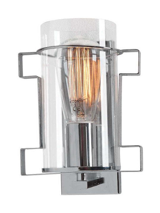 Zambelis Lights Modern Wall Lamp with Socket E27 Silver Width 16cm