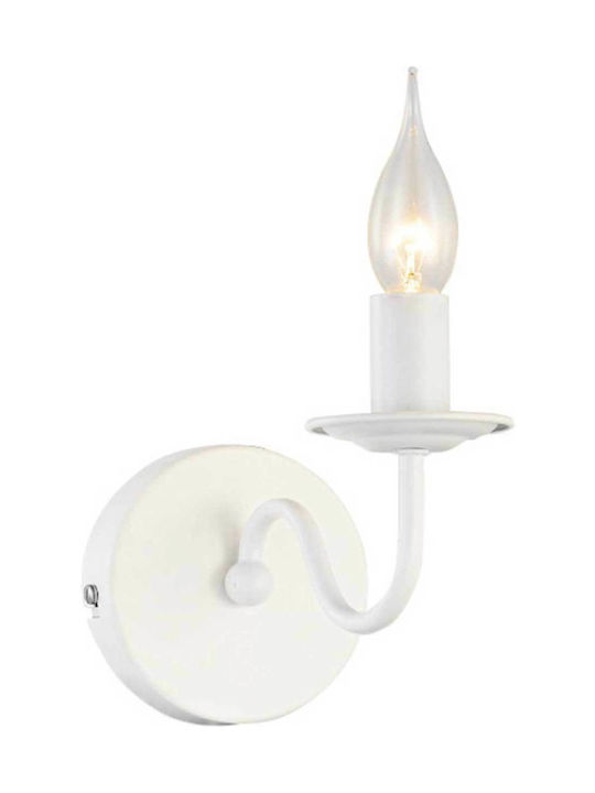 Aca Classic Lamp Wall with Socket E14 White 12x16.5x12cm