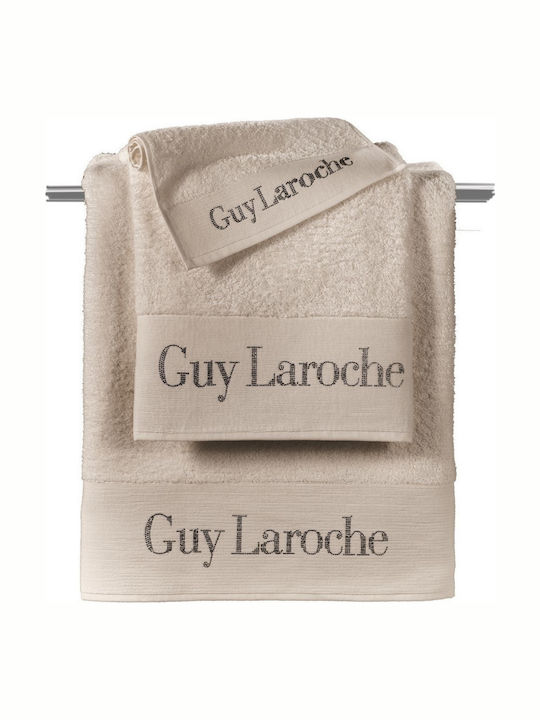 Guy Laroche Σετ Πετσέτες Μπάνιου 3τμχ Futura Natural Βάρους 500gr/m²