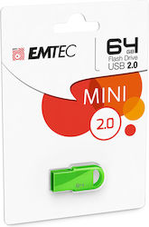 Emtec D250 Mini 64GB USB 2.0 Stick Green